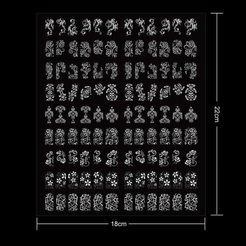 Mudder 216 Pieces 3D Flower Nail Art Stickers Decals Self-adhesive Nail Tips Decorations, 2 Sheet (Silver and Gold) - Image 5